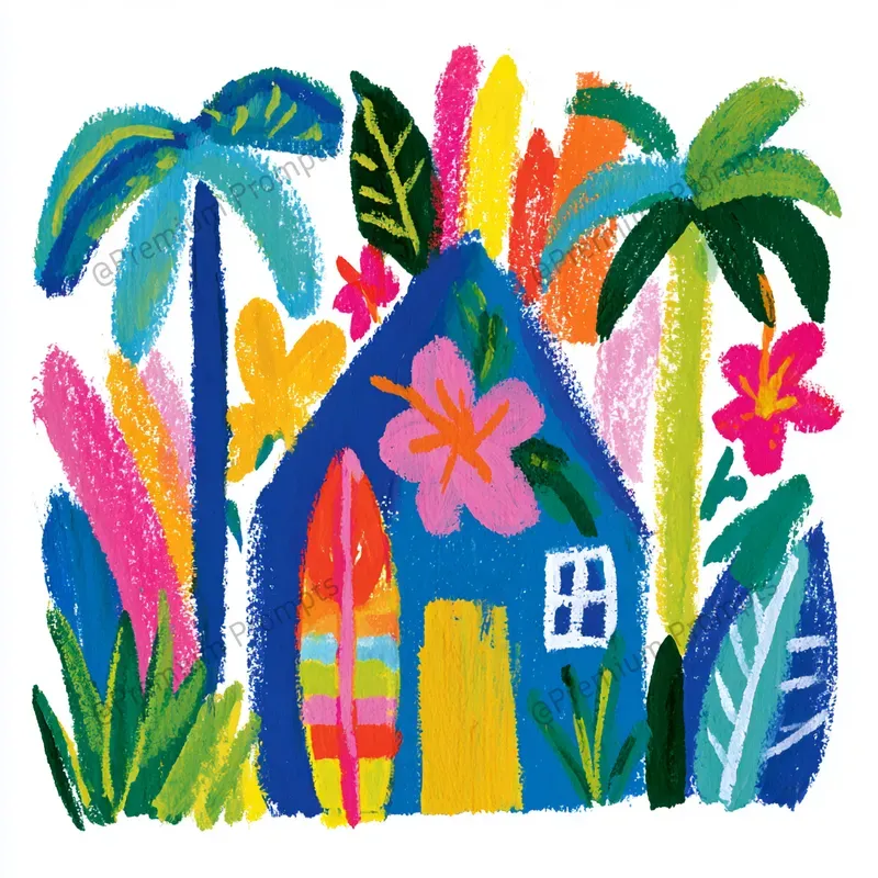 Tropical Chic Gouache Cliparts