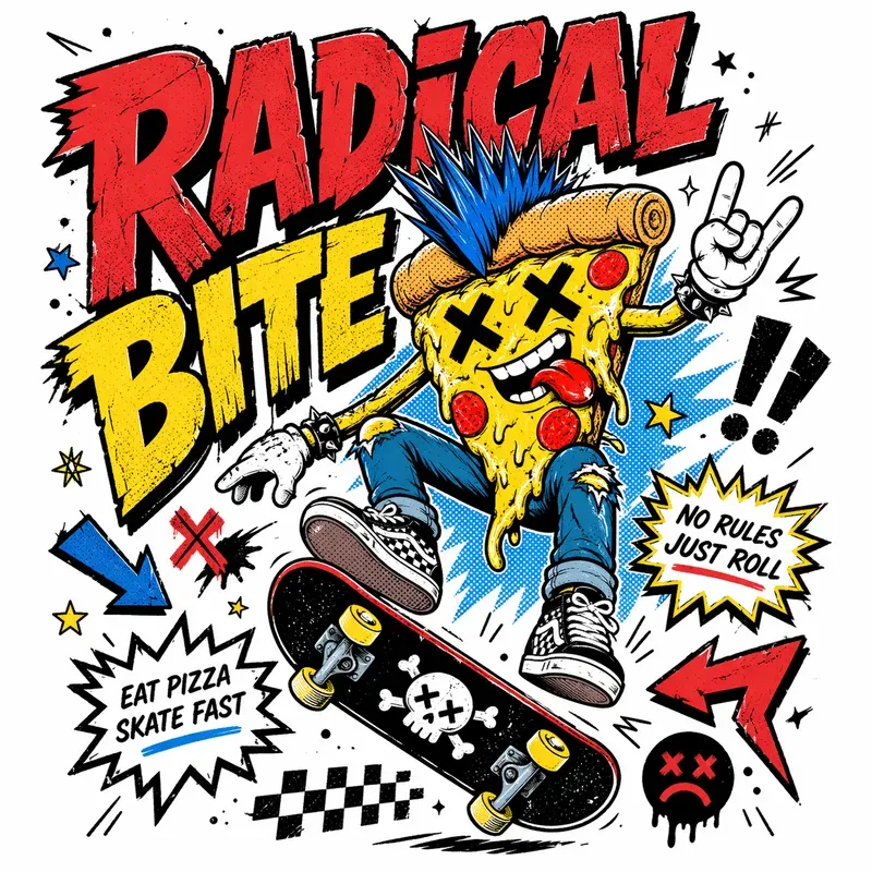 90s Streetwear Mascot Comic Typography