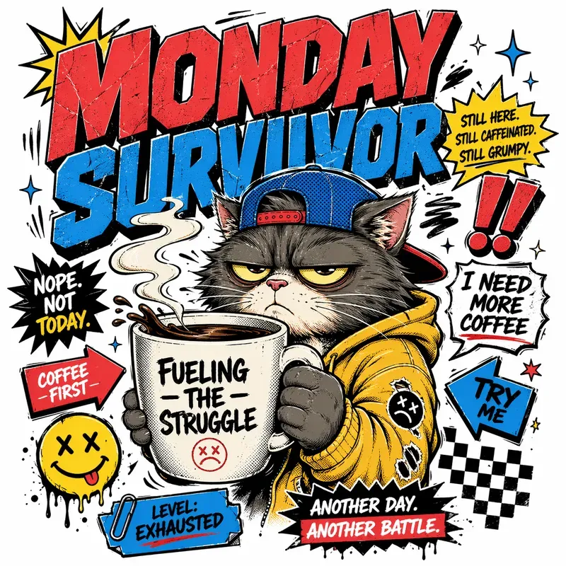 90s Streetwear Mascot Comic Typography