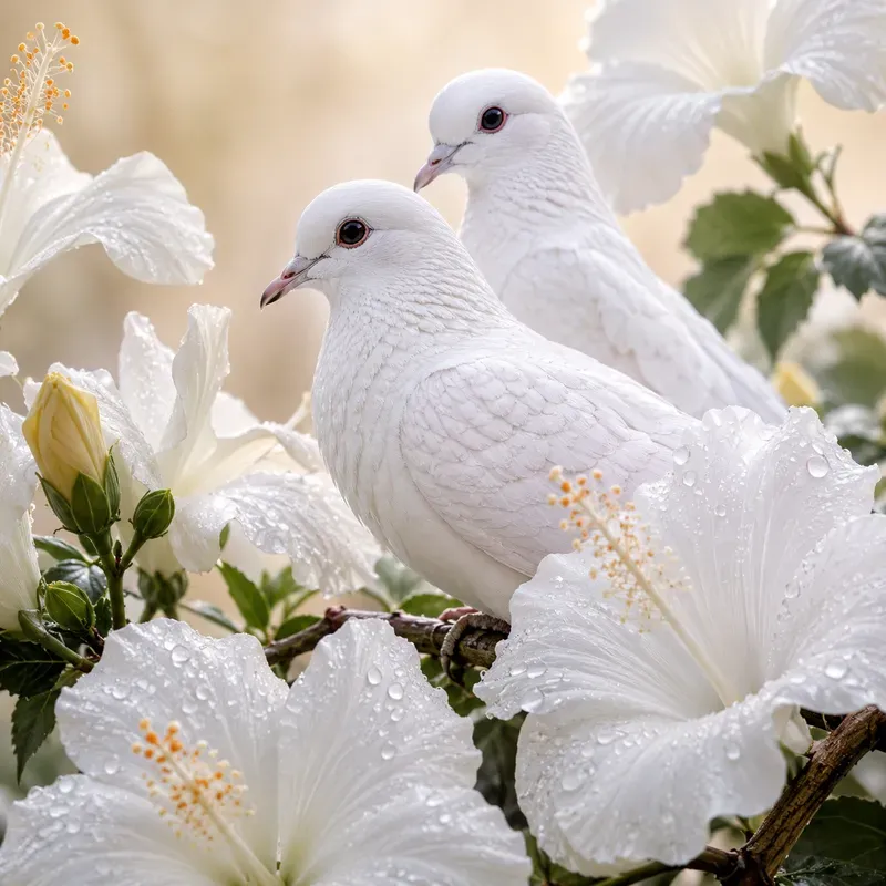 Dew Kissed Floral Bird Portraits