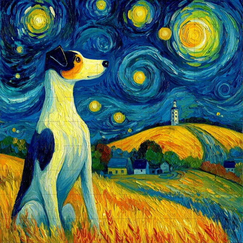 Oil Impasto Swirling Starry Vivids