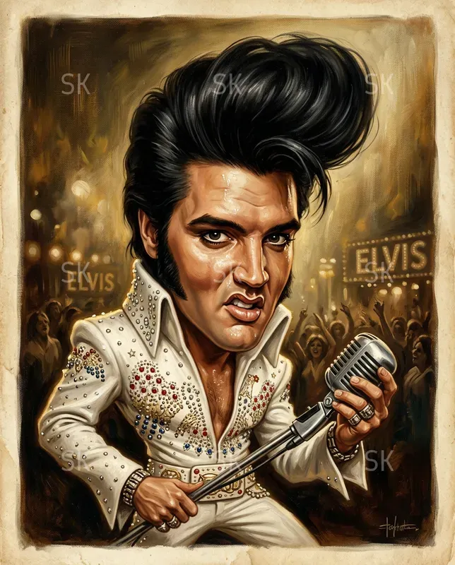 Vintage Celebrity Caricature Paintings