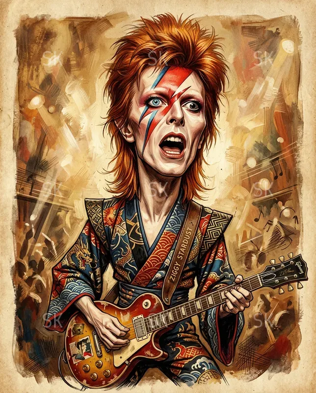 Vintage Celebrity Caricature Paintings