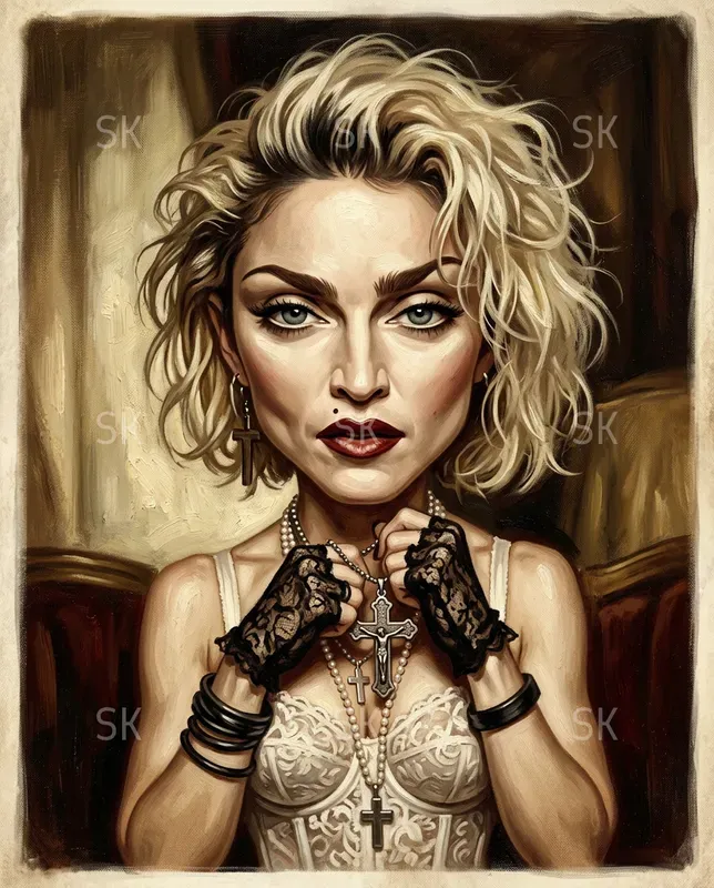 Vintage Celebrity Caricature Paintings