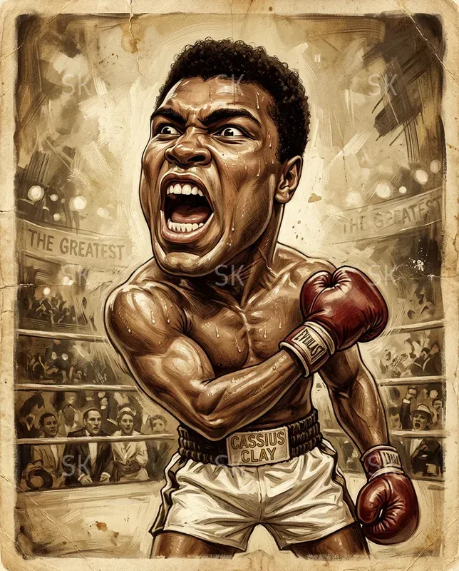 Vintage Celebrity Caricature Paintings