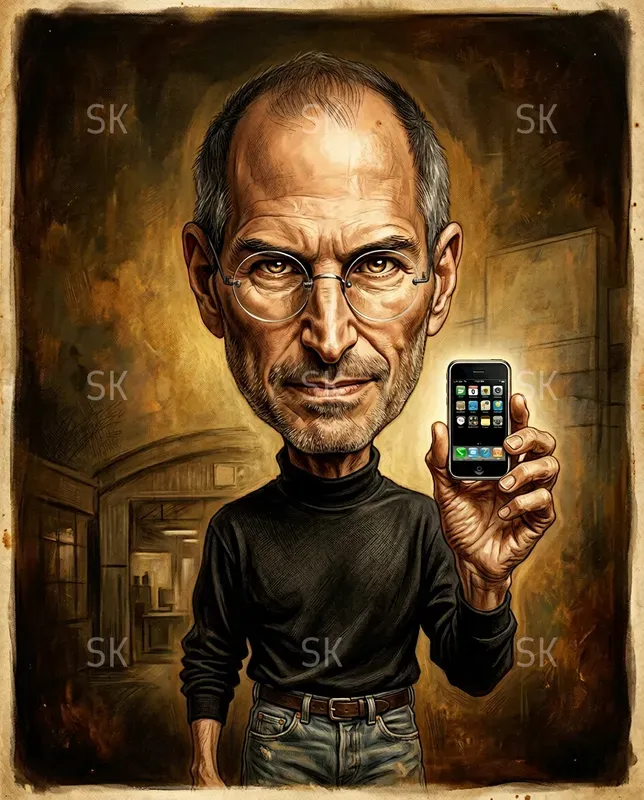 Vintage Celebrity Caricature Paintings
