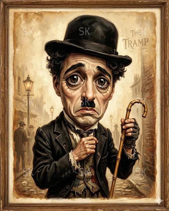 Vintage Celebrity Caricature Paintings