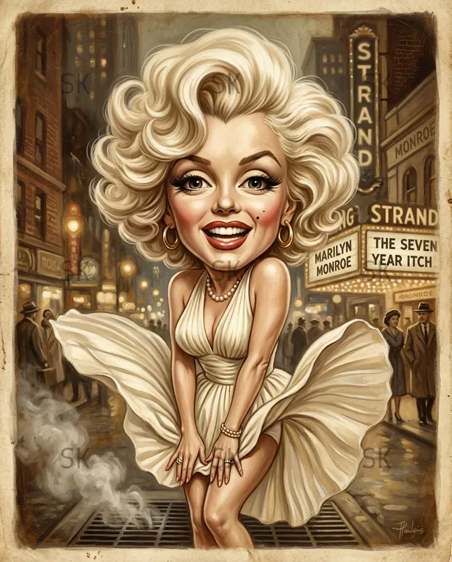 Vintage Celebrity Caricature Paintings