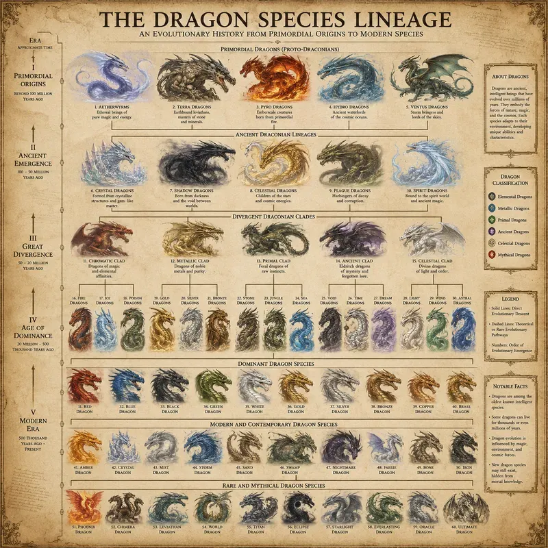 Evolution Family Tree Infographics