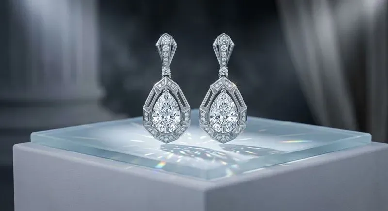 3D Luxury Crystal Gold Jewelry Renders