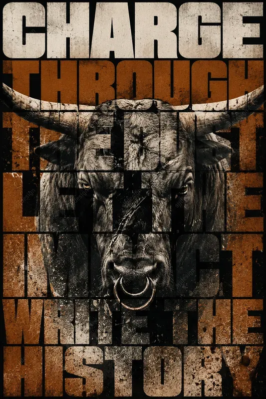 Brutalist Blocktext Imprint Art