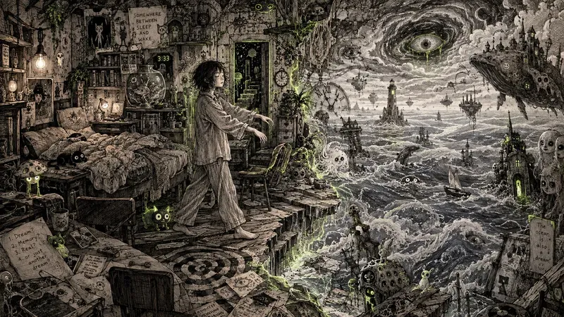 Surreal Worlds In A Room Doodle Art