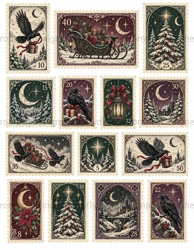 Gothic Christmas Stamp Sheets