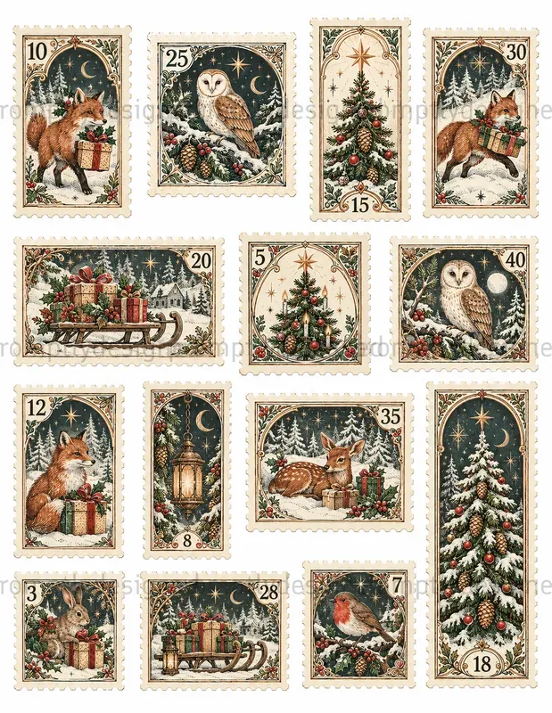 Gothic Christmas Stamp Sheets
