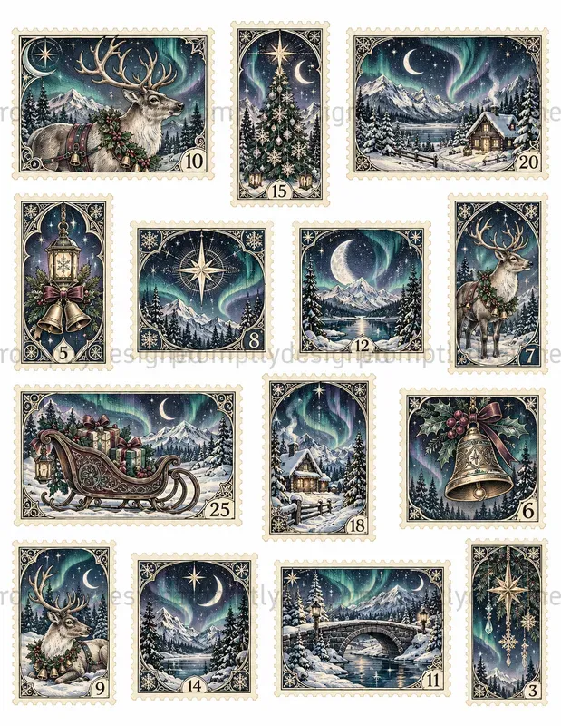 Gothic Christmas Stamp Sheets