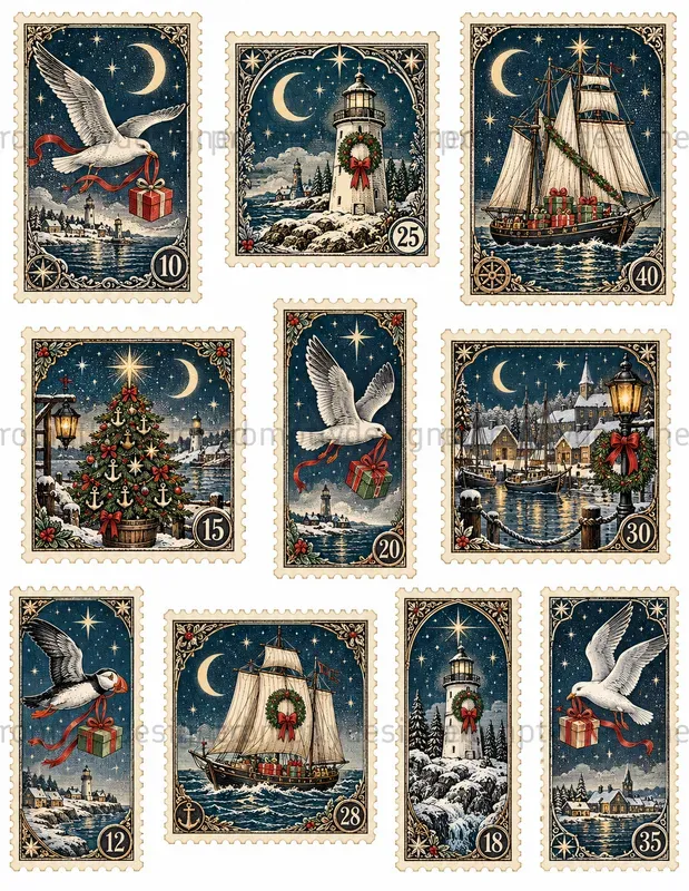 Gothic Christmas Stamp Sheets