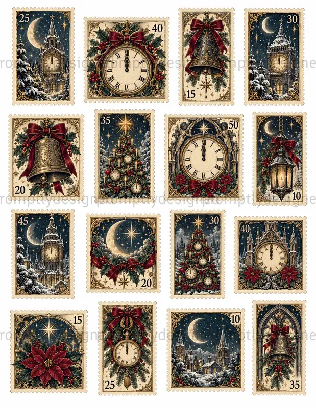 Gothic Christmas Stamp Sheets