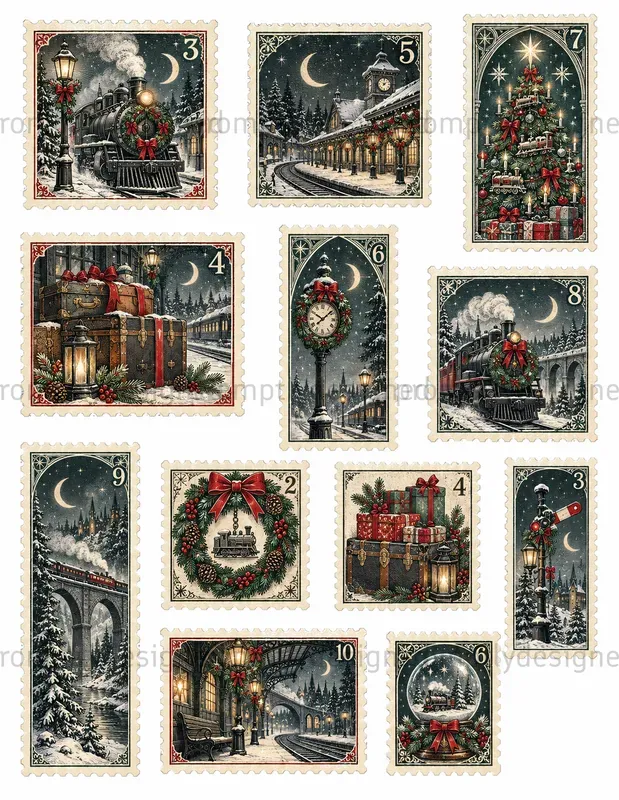 Gothic Christmas Stamp Sheets