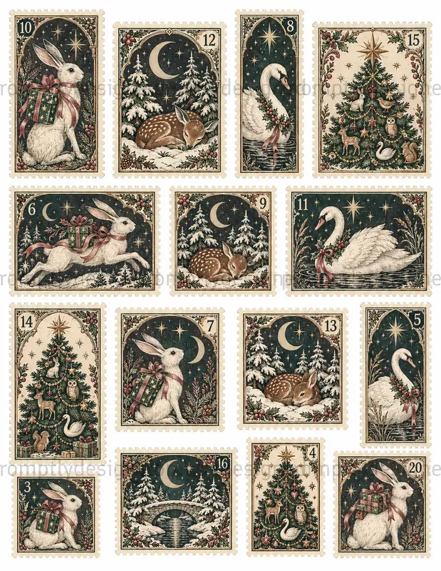Gothic Christmas Stamp Sheets
