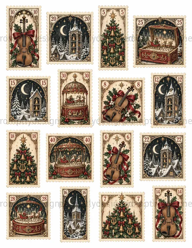 Gothic Christmas Stamp Sheets