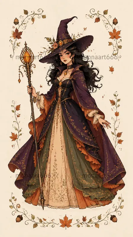 Autumn Whimsy Halloween Ephemera Characters