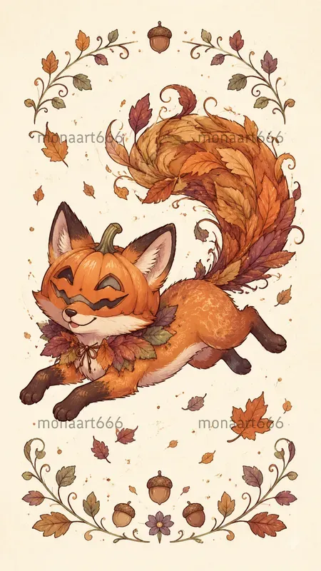 Autumn Whimsy Halloween Ephemera Characters