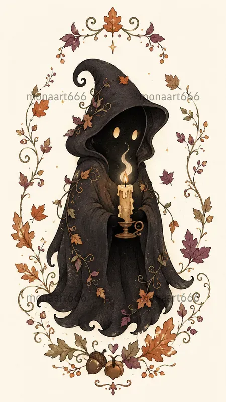 Autumn Whimsy Halloween Ephemera Characters