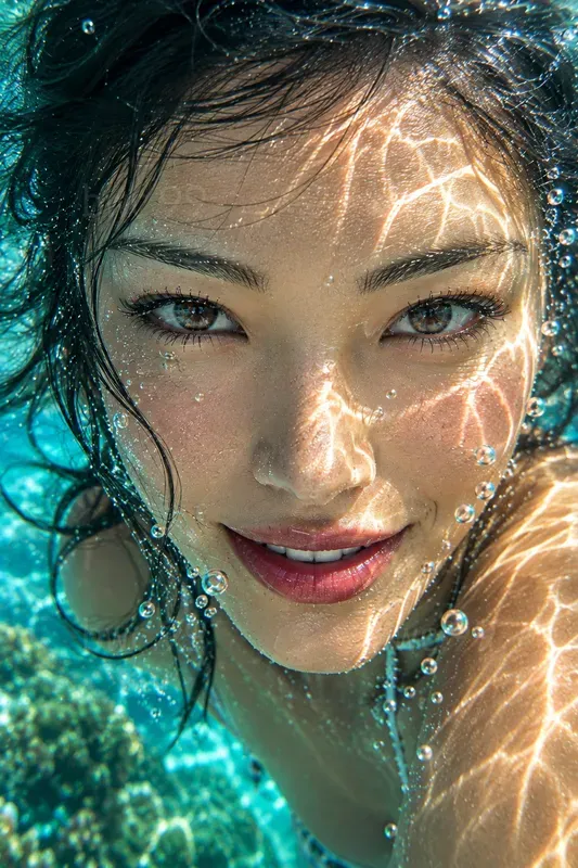 Underwater Allure Hyperreal Macro Portraits
