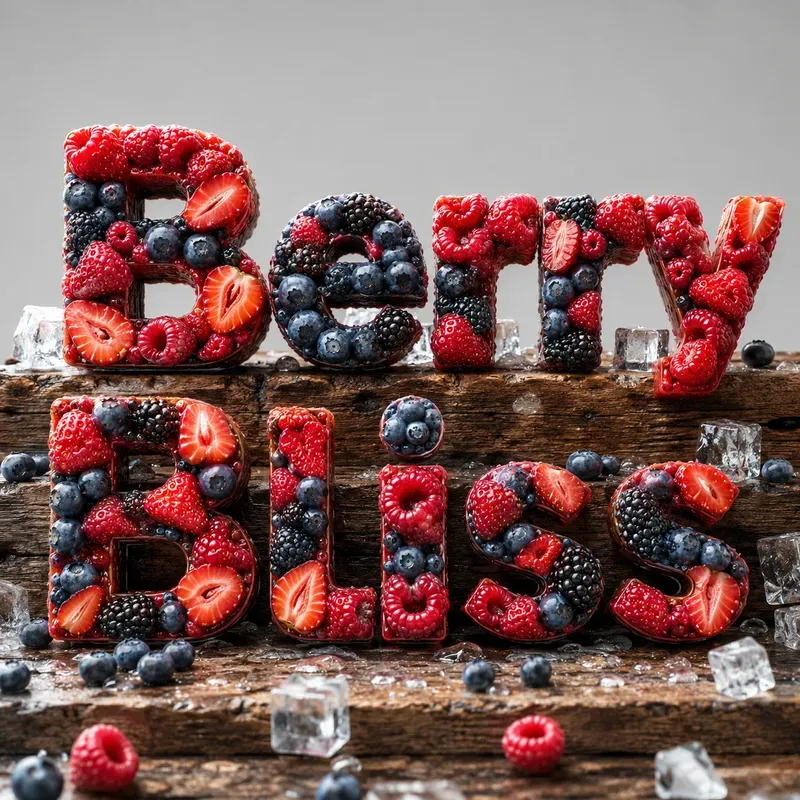 3D Fruit Typography Wooden Sign Art