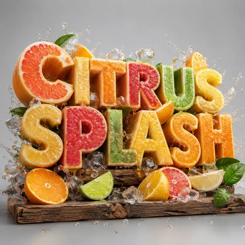 3D Fruit Typography Wooden Sign Art