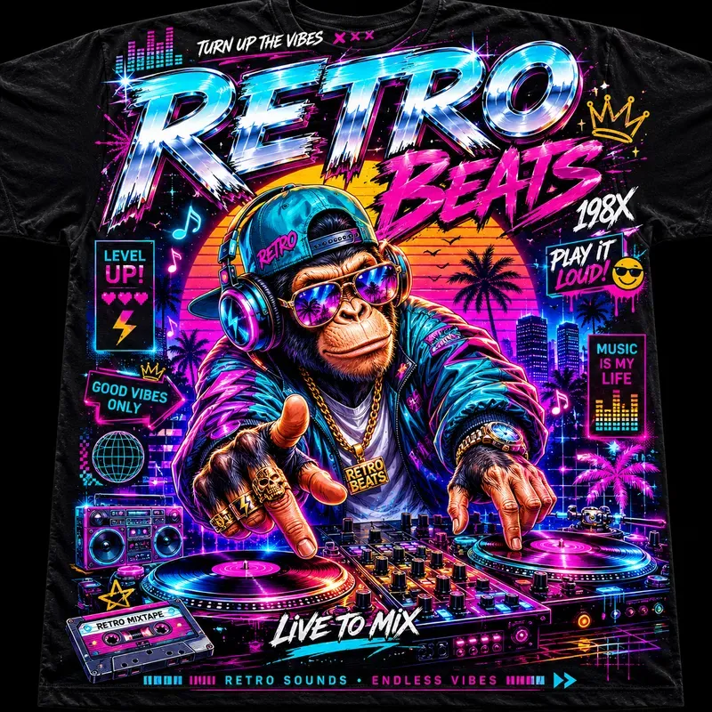 Retro Neon Tshirts