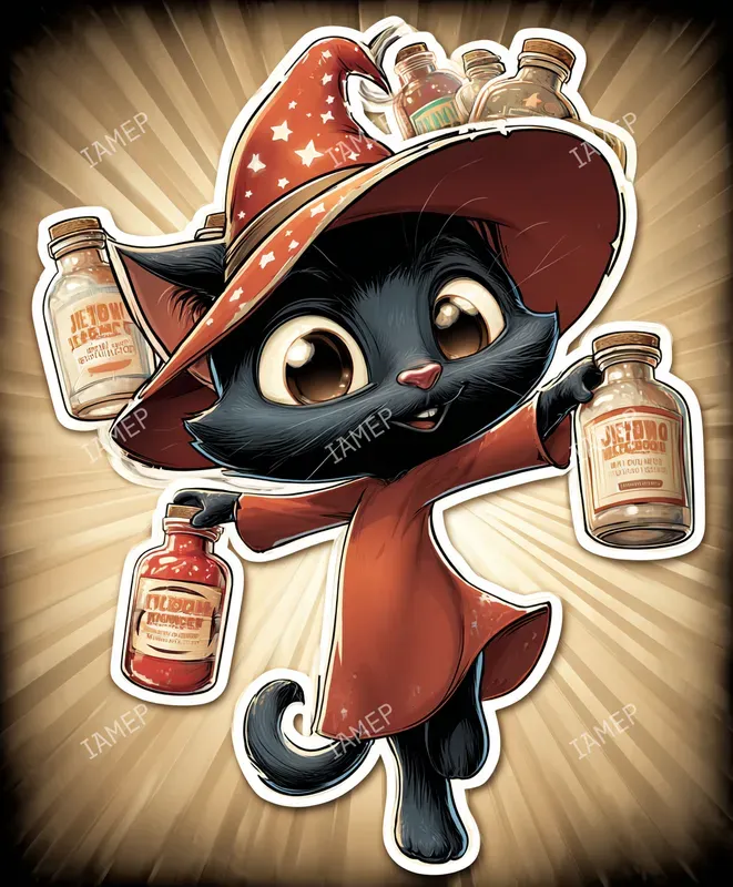 Cute Chibi Wizard Sticker Illustrations