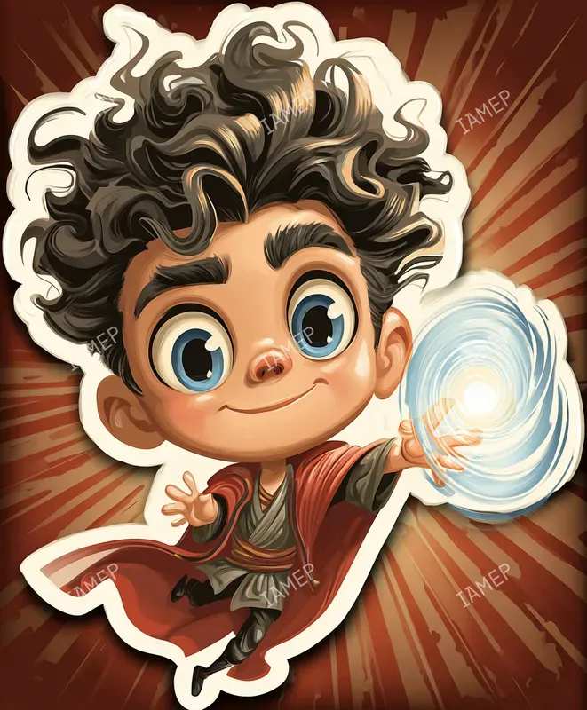 Cute Chibi Wizard Sticker Illustrations