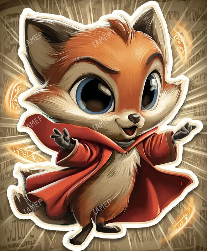 Cute Chibi Wizard Sticker Illustrations