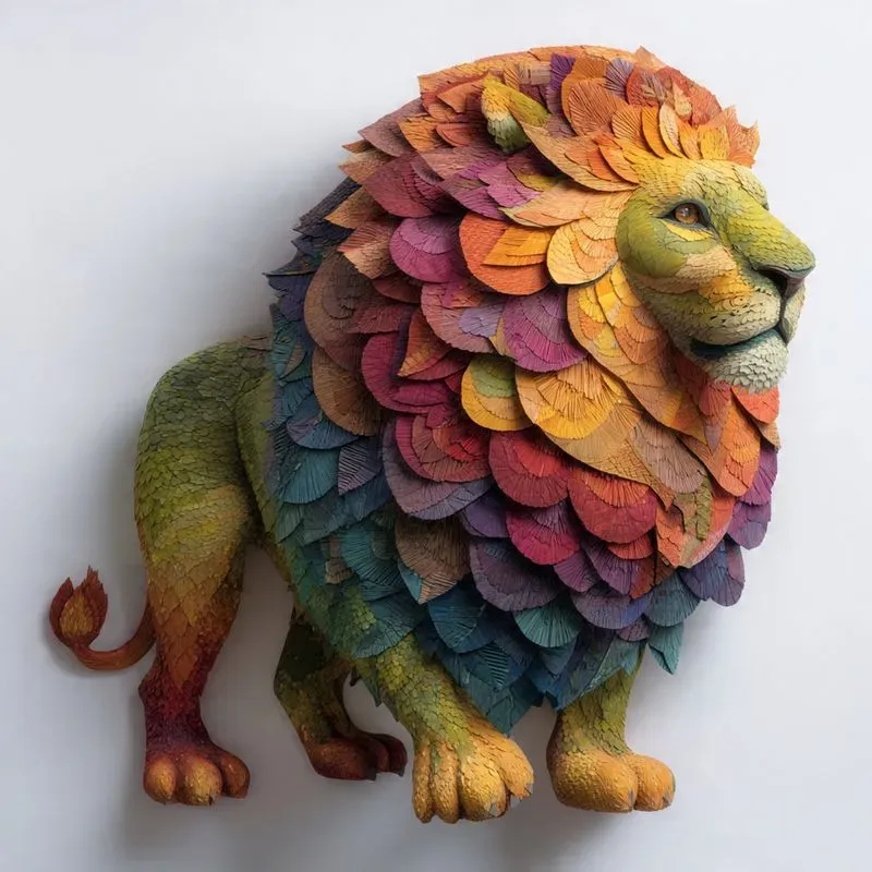 Layered Paper Mosaic Sculptures