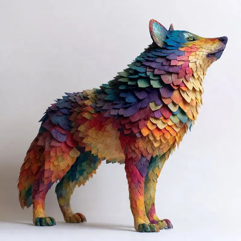 Layered Paper Mosaic Sculptures