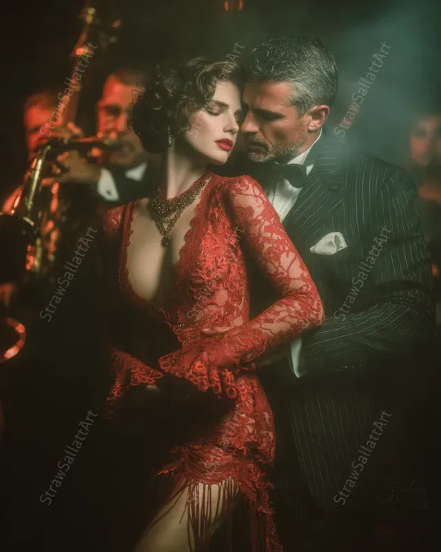 Cinematic Couple Jazz Party Photos