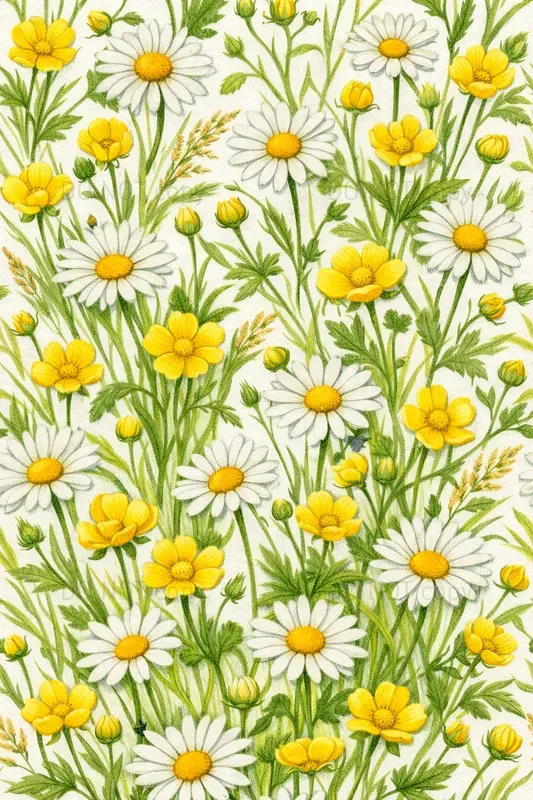 Seamless Botanical Floral Patterns