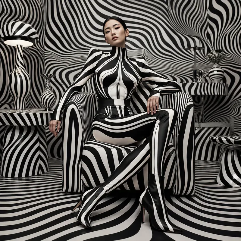 Zebra Illusion Fashion Portraits