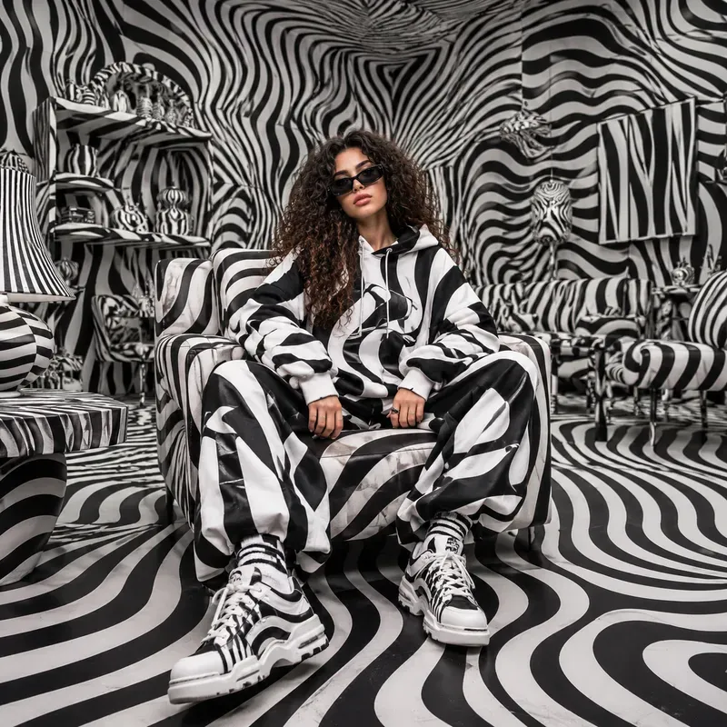 Zebra Illusion Fashion Portraits