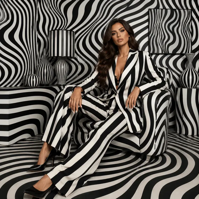 Zebra Illusion Fashion Portraits