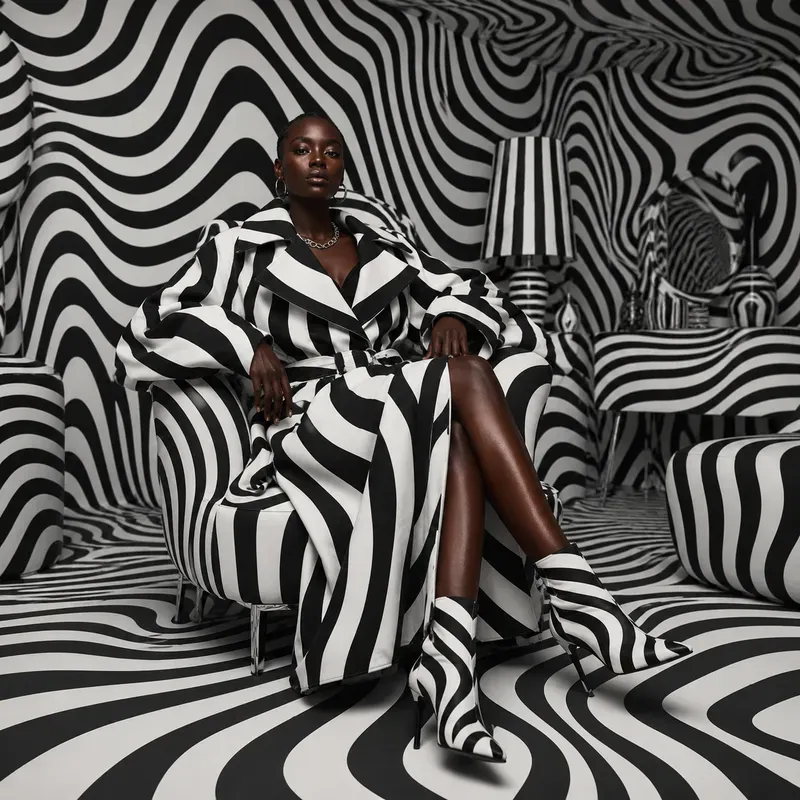 Zebra Illusion Fashion Portraits