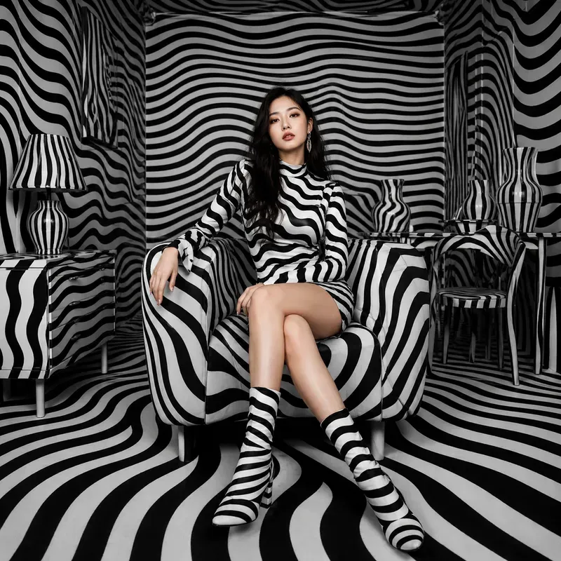 Zebra Illusion Fashion Portraits
