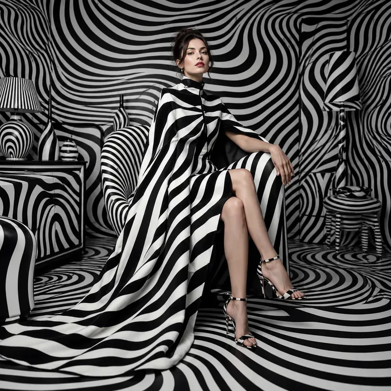 Zebra Illusion Fashion Portraits