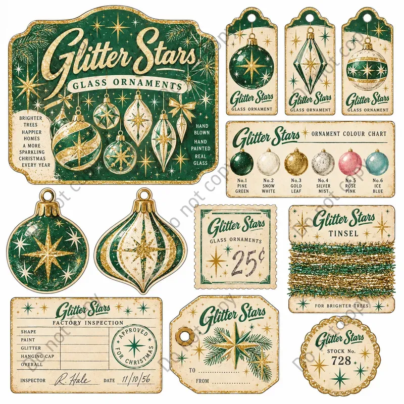 Glass Bauble Ephemera Sheets
