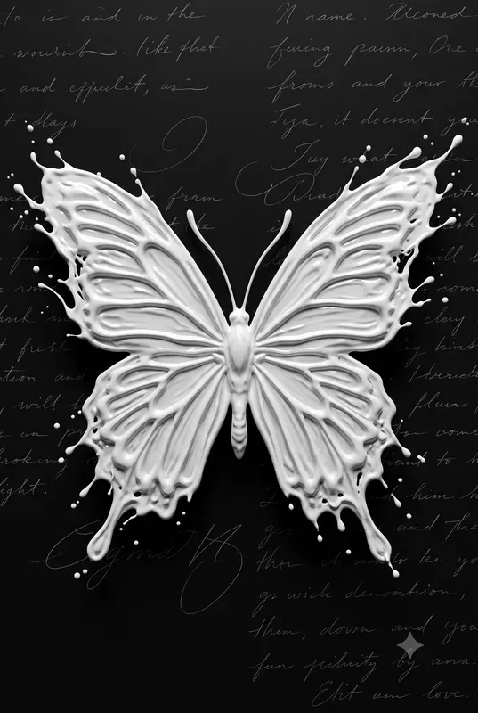 White Liquid Splash Relief Art