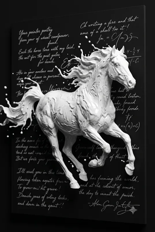 White Liquid Splash Relief Art