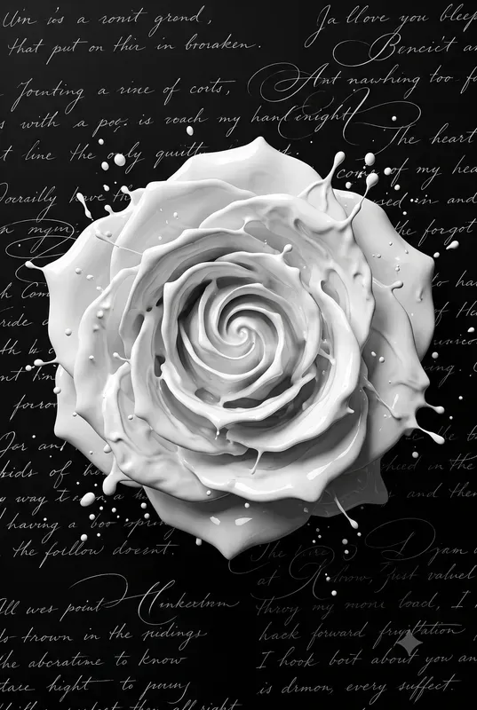 White Liquid Splash Relief Art