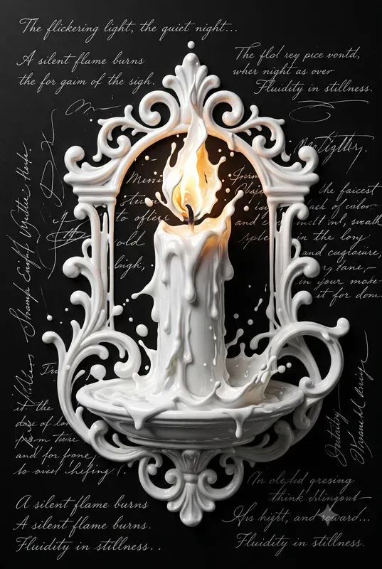 White Liquid Splash Relief Art
