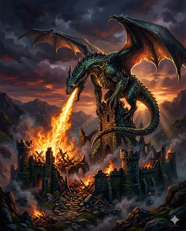 Dark Dragon Fantasy Art
